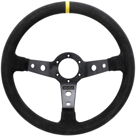 Juran - Sprint II Steering Wheels - 3 Spokes Suede 350mm - 90mm Deep Dish - 364043 - RZCrewGarage