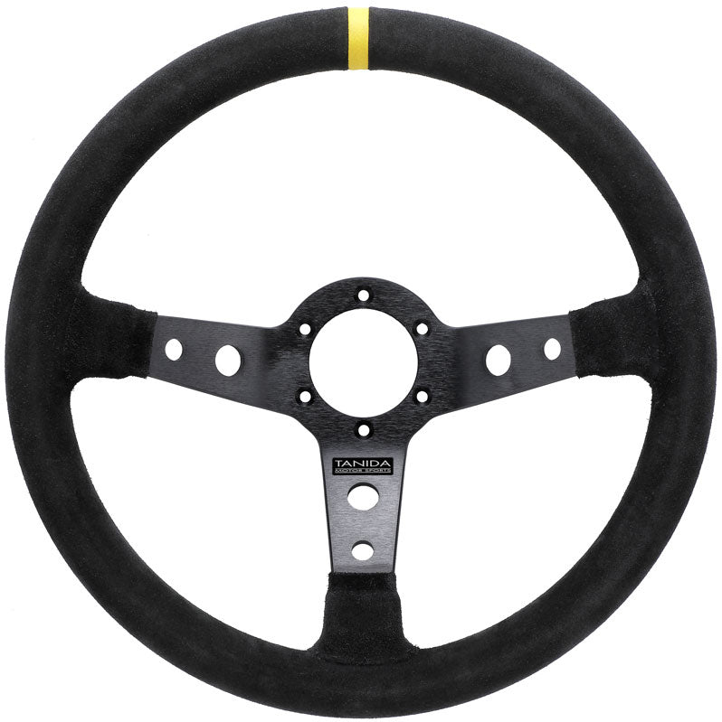 Juran - Sprint II Steering Wheels - 3 Spokes Suede 350mm - 90mm Deep Dish - 364043 - RZCrewGarage