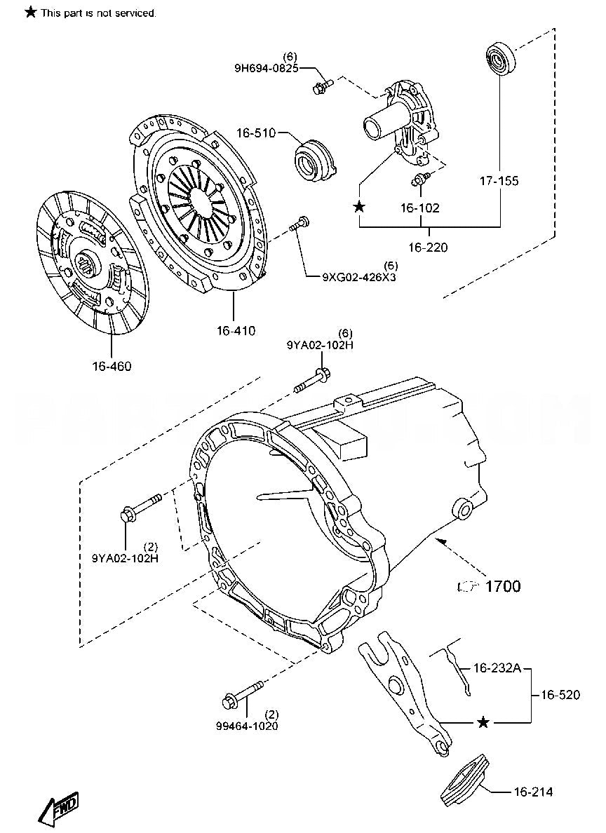 Genuine Mazda Parts - BEARING, CLUTCH - Mazda - MX-5 Miata Roadster ND5RC-LF01-16-510 - Rzcrewgarage