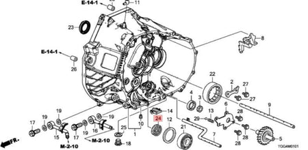 Genuine Honda Parts - Oil Seal (28X43X7) (Nok) FD2R - Honda K20A - 91216-PG1-005 - 91216-PG1-005