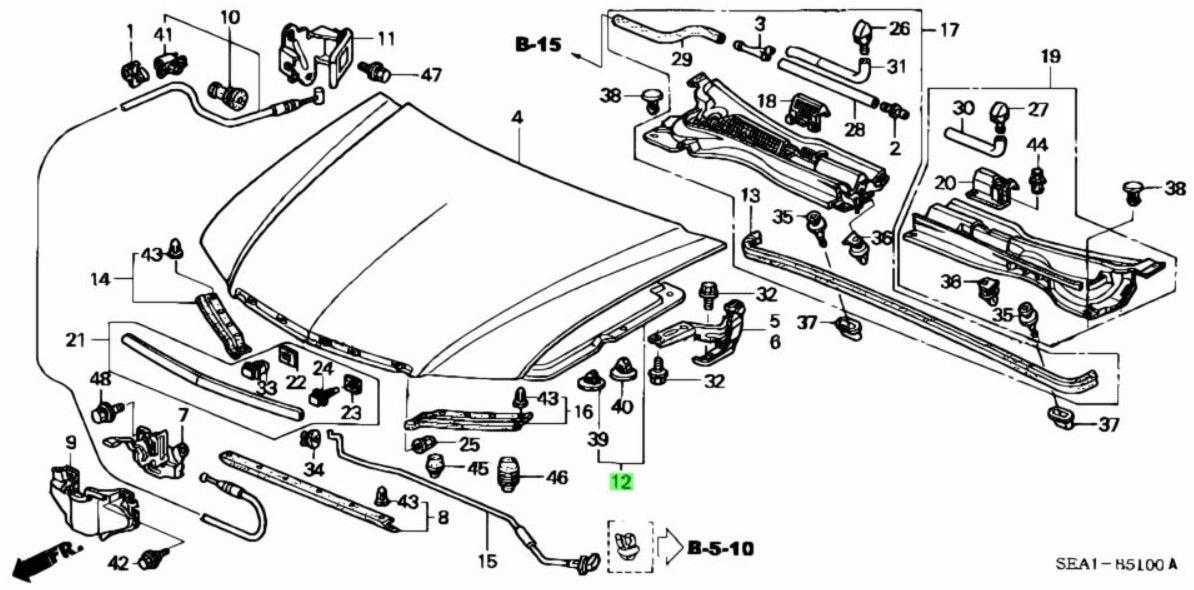 Genuine Honda Parts - Hood Insulator - Honda - Accord CL7/CL9 - 74141-SEA-010 - Rzcrew Garage