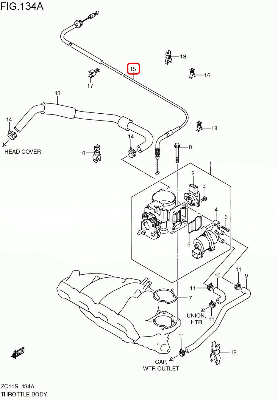 OEM Suzuki - Accelerator Cabel ASSY - Suzuki SWIFT ZC21S-15910-63J00 - Rzcrewgarage