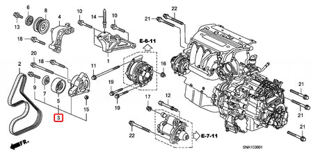 Genuine Honda Parts - Tensionner Assy - Honda K20A FD2R - 31170-RRC-013 - 31170-RRC-013