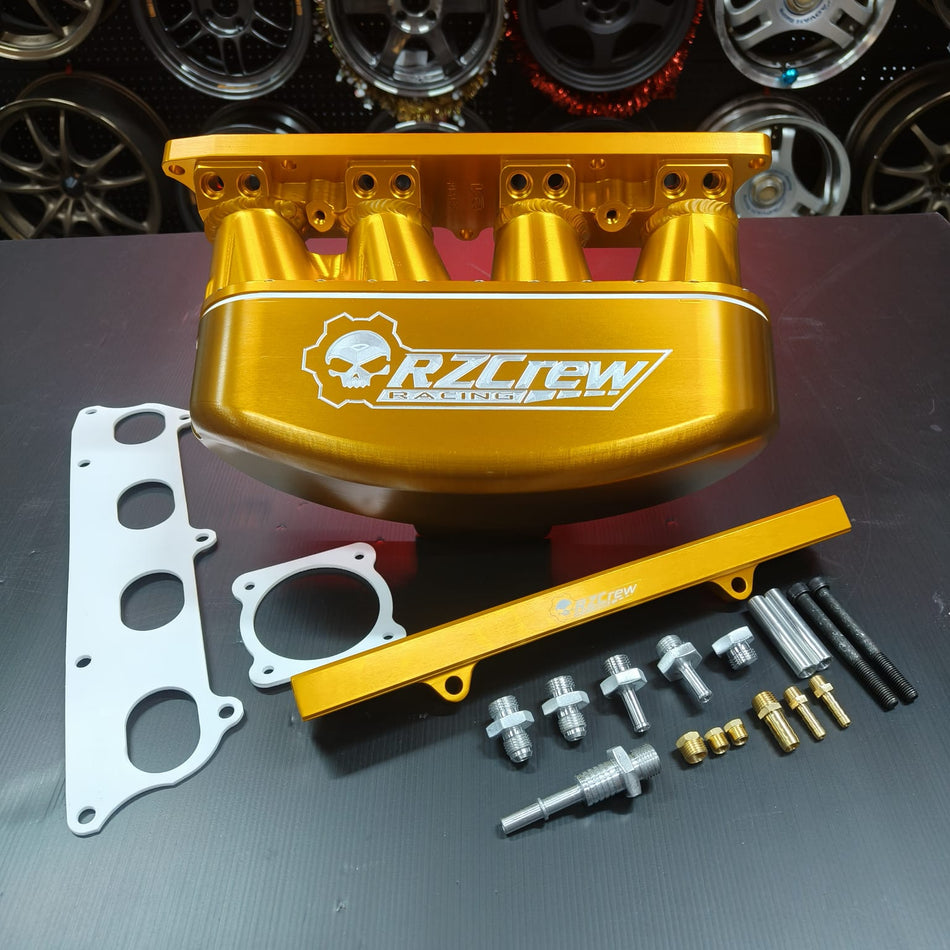 Rzcrew Racing - Billet Airstream Centerfeed Intake Manifold Dual Injector - Honda - Civic K20A/K20Z/K series