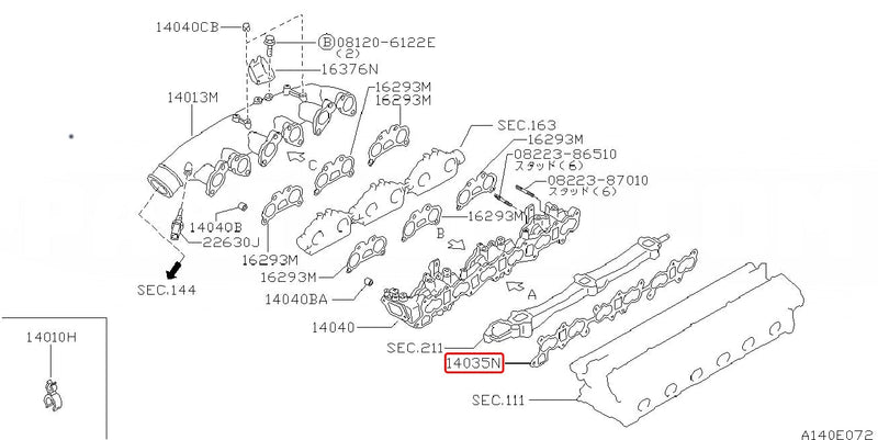 NISMO GASKET-INTAKE MANIFOLD - Nissan - Skyline GT-R BNR32 - 14035-05U10
