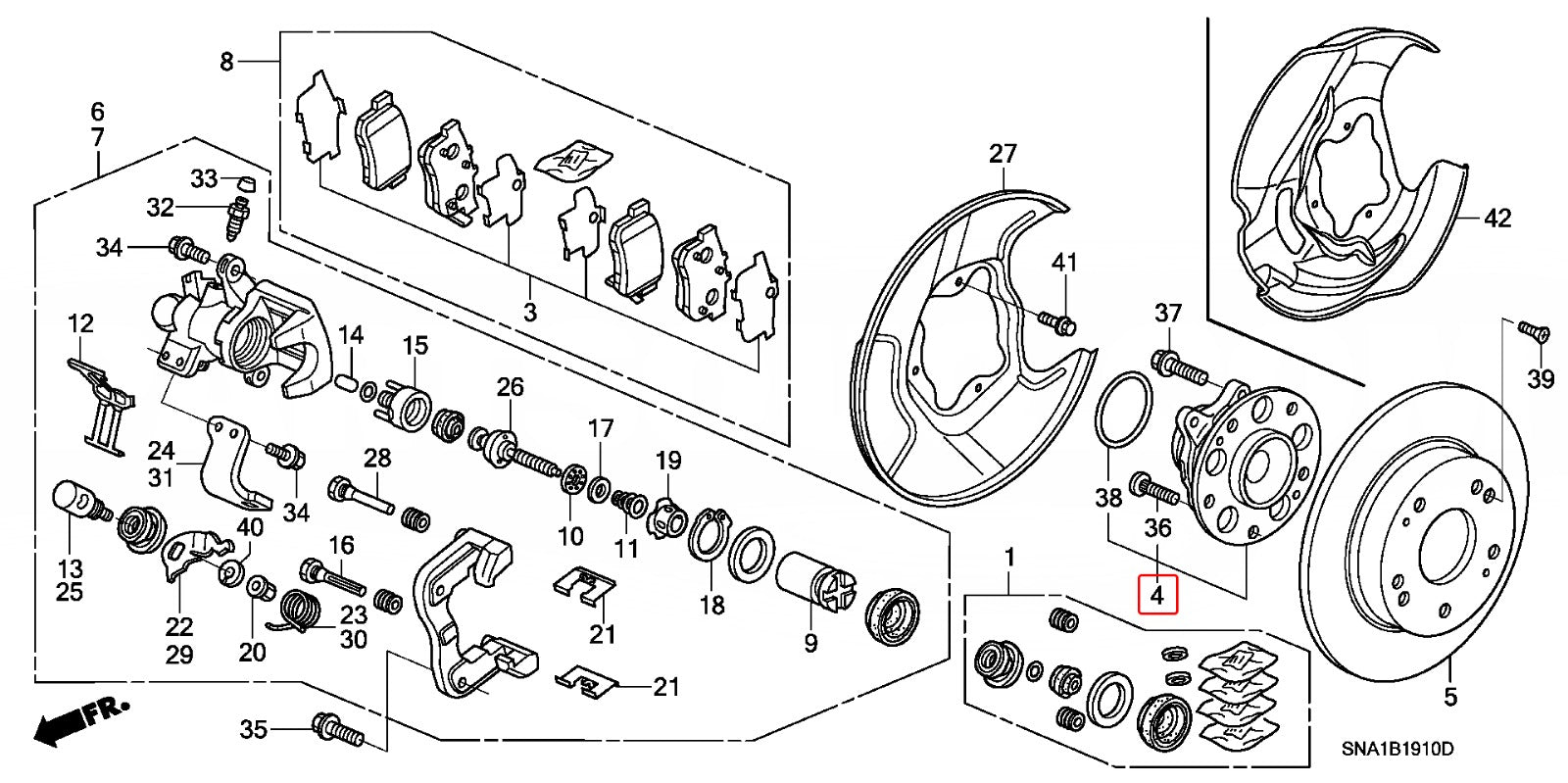 Genuine Honda Parts - Genuine Honda Parts - Bearing Assy., RR. Hub Unit (NTN) - Honda - FD2R - 42200-SNA-A51 - Rzcrewgarage