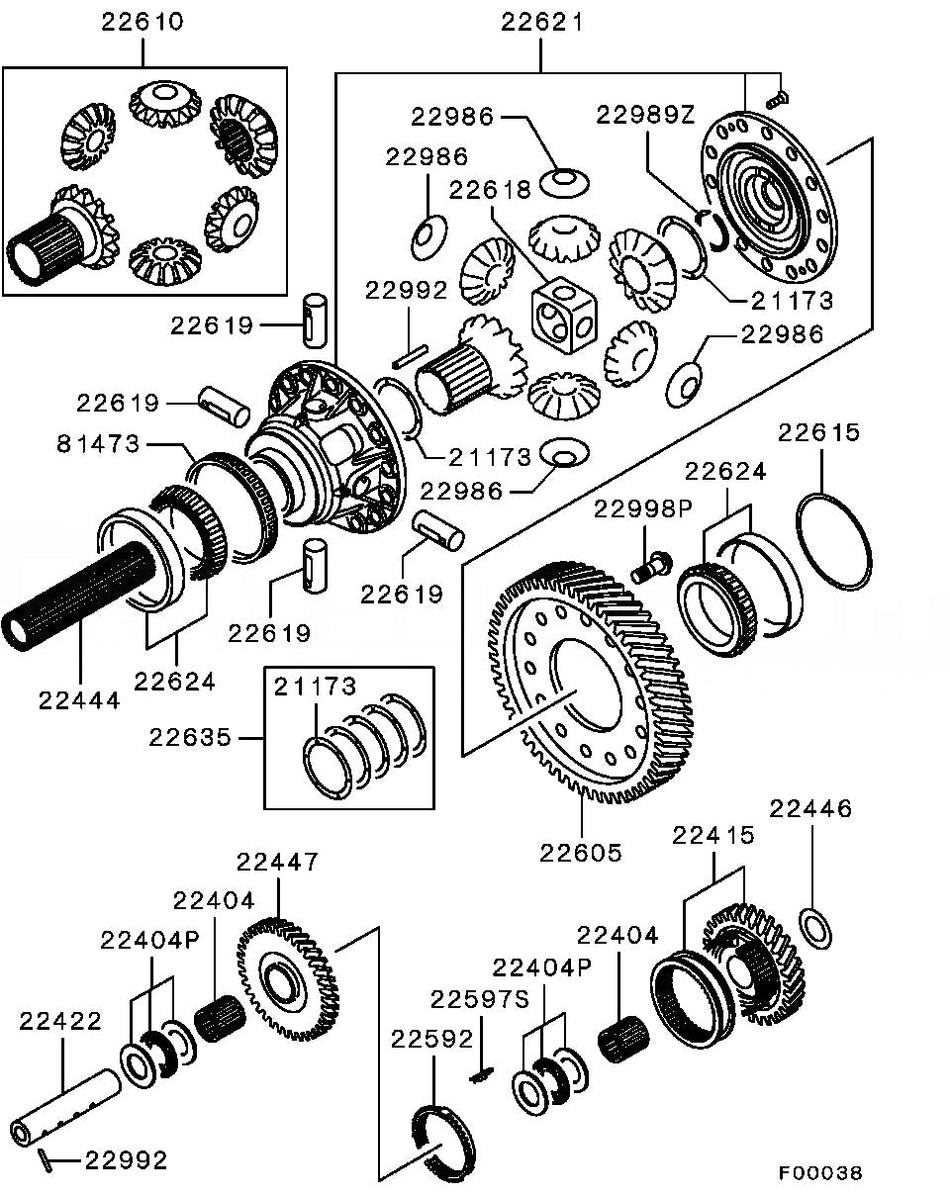 OEM Mitsubishi CARRIER ASSY,RR DIFF - Mitsubishi Lancer Evolution IX - CT9A - CT9A Evo 9 - MN133891