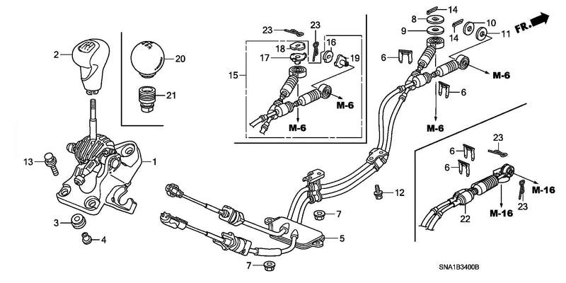Genuine Honda Parts - shifter cables Set - Honda - FD2R - 54310-SNW-J01 - Rzcrewgarage