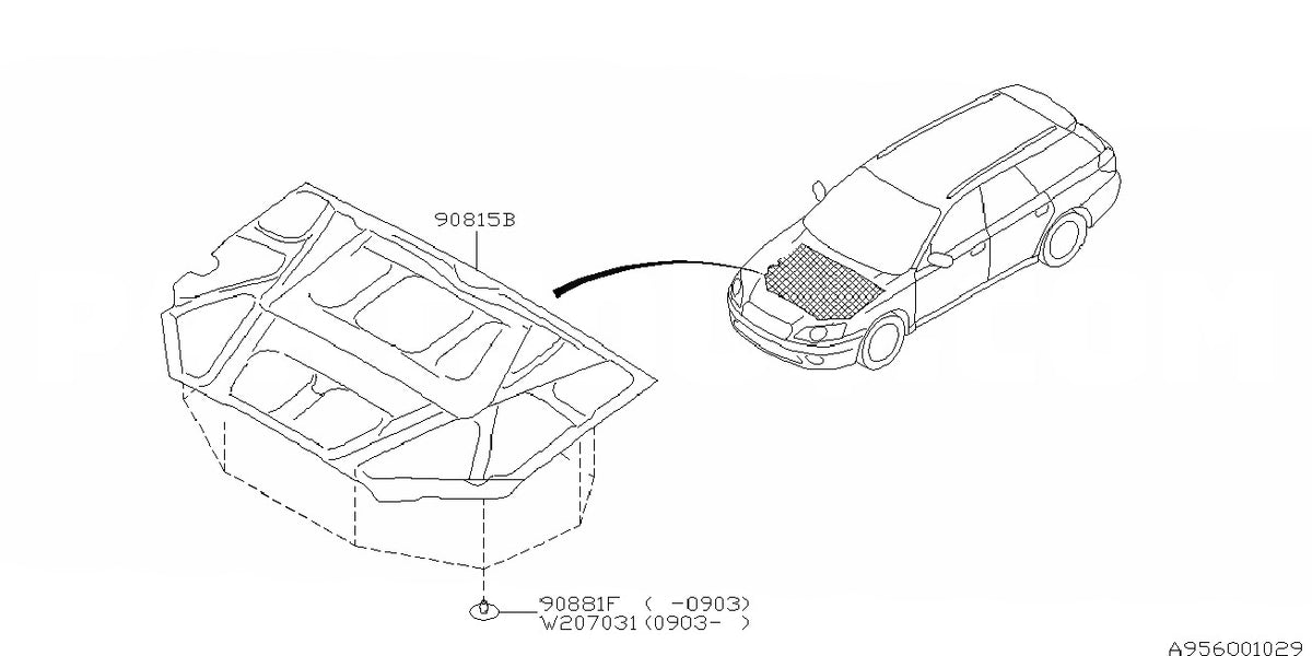 Subaru OEM - Hood Insulator - Subaru - Legacy Touring Wagon BP5 APPLIED A to F - 90815AG400 - Rzcrew Garage