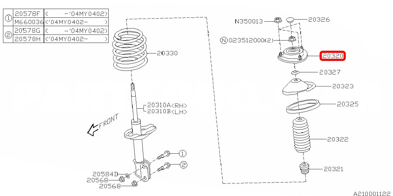 Subaru OEM - Subaru OEM - STRUT MOUNT-FRONT - Subaru - Forester SJ5 APPLIED A to C - 20320AA113 - Rzcrewgarage