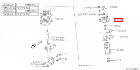 Subaru OEM - Subaru OEM - STRUT MOUNT-FRONT - Subaru - Forester SJ5 APPLIED A to C - 20320AA113 - Rzcrewgarage
