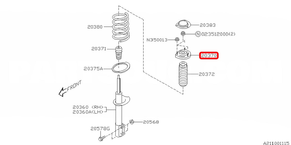Subaru OEM - Subaru OEM - STRUT MOUNT-Rear - Subaru - Forester SJ5 APPLIED A to C - 20390FE000 - Rzcrewgarage