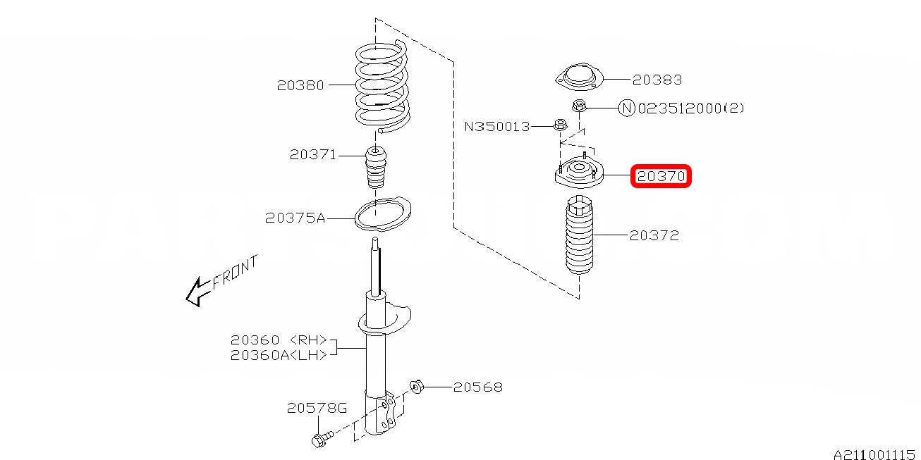 Subaru OEM - Subaru OEM - STRUT MOUNT-Rear - Subaru - Forester SJ5 APPLIED A to C - 20390FE000 - Rzcrewgarage