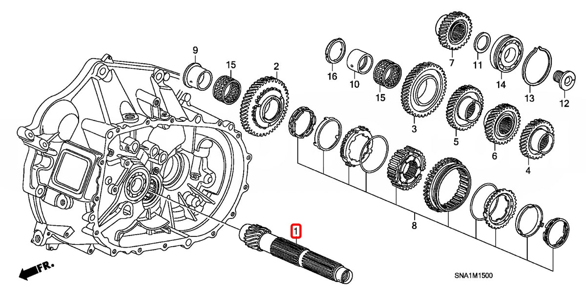 Genuine Honda COUNTERSHAFT - Honda - FD2R - 23221-RPN-000 - RZCrewGarage