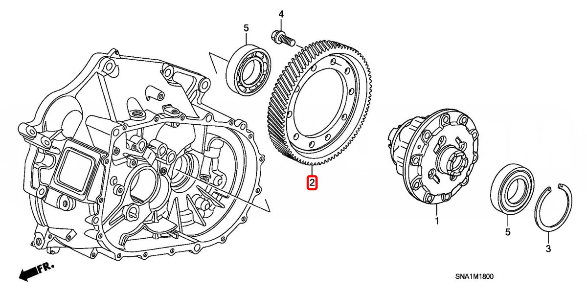 Genuine Honda GEAR, FINAL DRIVEN - Honda - FD2R - 41233-RPN-000 - RZCrewGarage