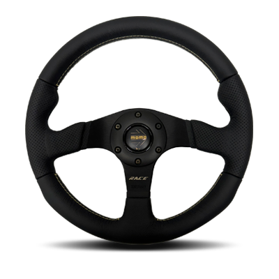 Momo - Race Noto Black Steering Wheels - 3 Spokes Leather - 320mm-AL-01 - RZCrewGarage