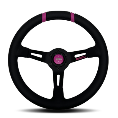 Momo - Drift Pink Ribbon Steering Wheels - 3 Spokes Leather - 330mm-AL-03 - RZCrewGarage