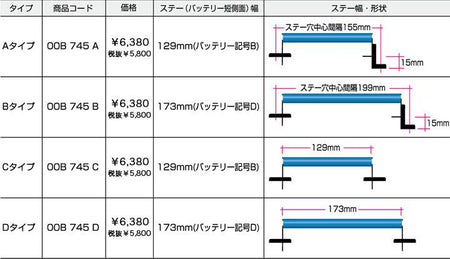 Cusco Japan - Battery Stay B Type - 173mm - 00B 745 B - Rzcrewgarage