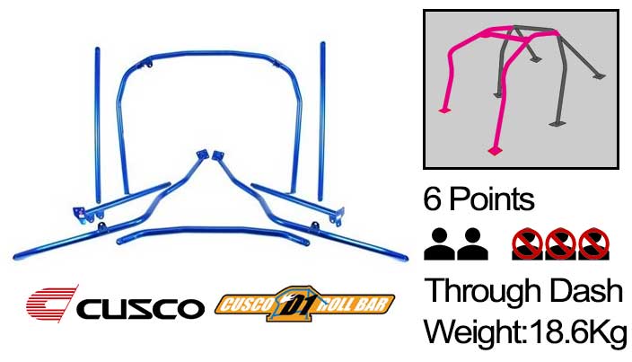 Cusco - D1 - 6 Points Roll Cage ( 2 Passengers Through Dash) - Mitsubishi - Lancer Evolution X CZ4A - 566 265 E