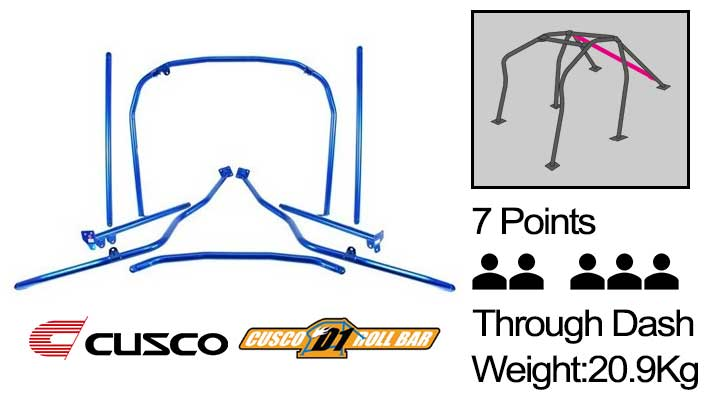 Cusco - D1 - 7 Points Roll Cage ( 5 Passengers Through Dash) - Mitsubishi - Lancer Evolution X CZ4A - 566 265 L