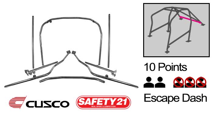 Cusco Japan - Safety 21 10 points Roll Cage (2 passengers-Escape Dash-Without sun roof) Nissan GT-R R35 - 289 270 W10