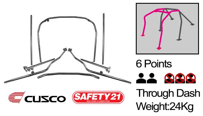 Cusco - Safety 21 - 6 Points Roll Cage ( 2 Passengers Through Dash) - Toyota - 86 ZN6 - 965 290 E20