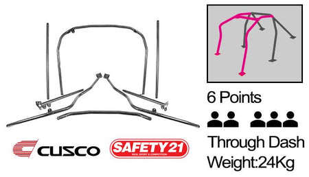 Cusco - Safety 21 - 6 Points Roll Cage ( 4 passengers Through Dash) - Honda - Civic EG Hatchback - 315 290 E20