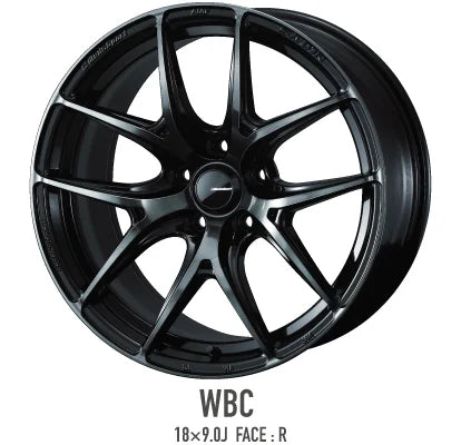 WedsSport SA-01R - 17x7.5J - 5x100 - ET: 48 (Worth Black Clear) - 5x100 - SA-01R177.5485x100-WBC