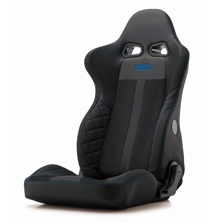 Edirb 054V Blue Stitching Reclinable Seat - Frp - Black-E54CVP - Rzcrewgarage