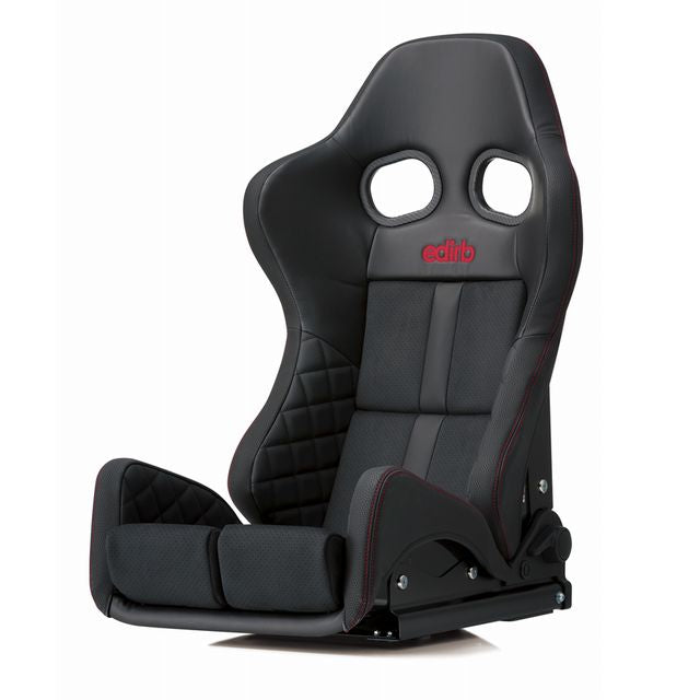 Edirb 161 Red Stitching Reclinable Seat - Carbon - Black-G61PBC - Rzcrewgarage