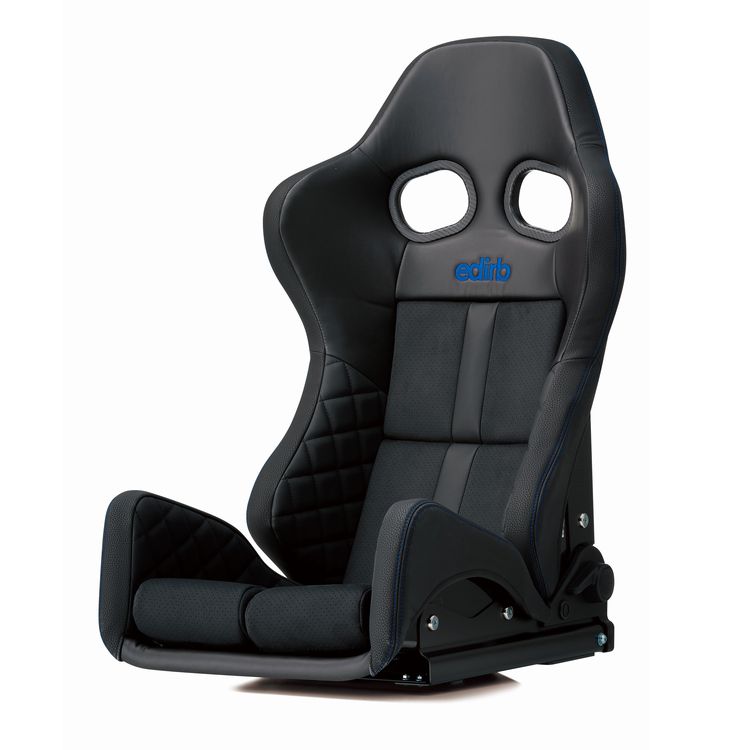 Edirb 162 Blue Stitching Reclinable Seat - Carbon - Black-G62PCC - Rzcrewgarage
