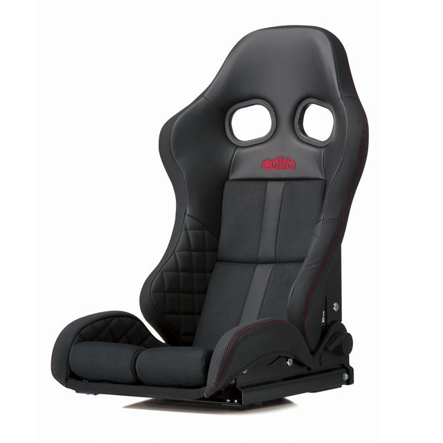 Edirb 172 Red Stitching Reclinable Seat - Carbon - Black-G72PBC - Rzcrewgarage
