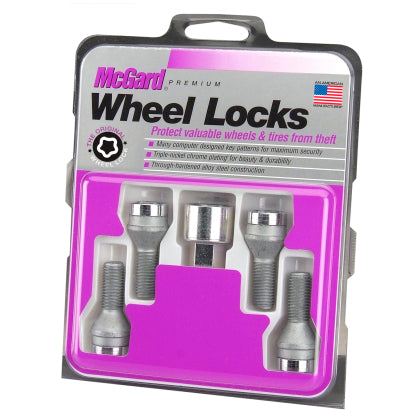 McGard - WHEEL LOCK SET BOLT CONE SEAT CHROME 25.6MM - M12X1.25 - Set of 4
