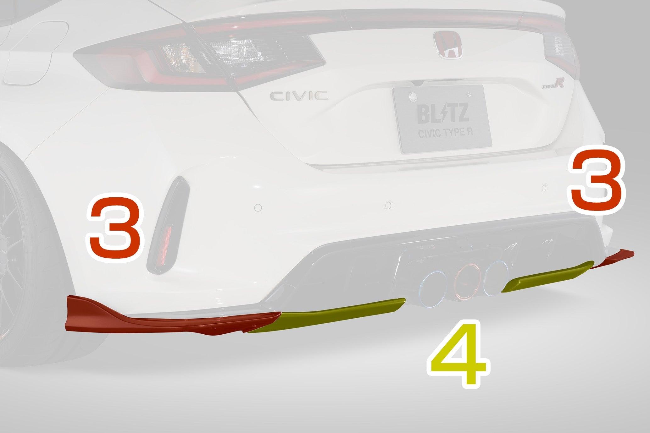 Blitz - Rear Side Diffuser - Honda - Civic Type R FL5 - 60465 - Rzcrew Garage