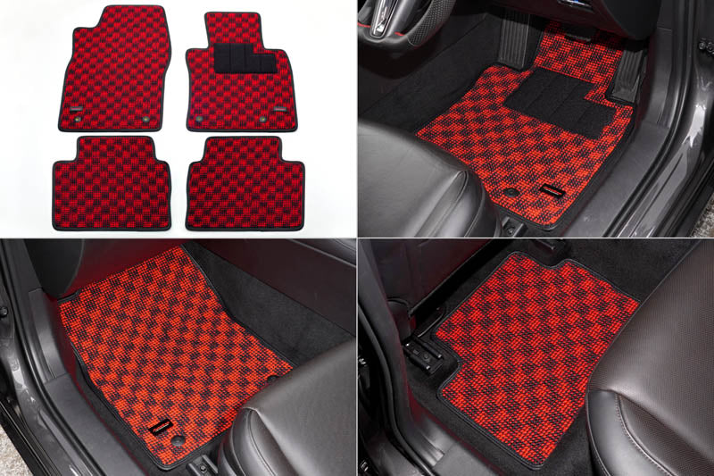 Autoexe - RED Sports Floor Mat (RHD) - Mazda - 3 Fastback BP5R - 