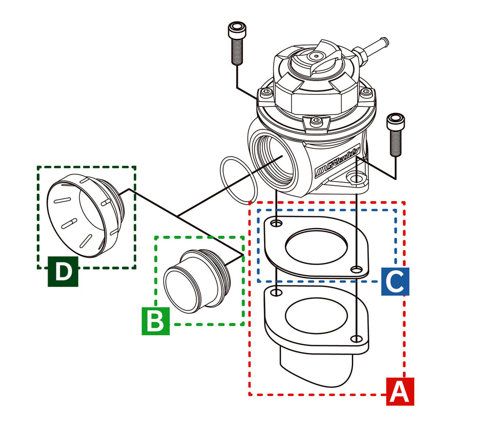 Trust GReddy Blow Off Valve Atmospheric Release Outlet (Silver) - Option Part for FV2 / FV / RS / RZ - 11900449 - Rzcrewgarage