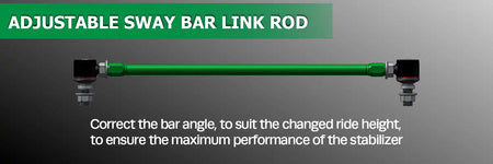 Tein Japan - Tein - Front Adjustable Sway Bar Link Rod - M12x1.25 - 380-440mm - SPS23-R5918 - Rzcrewgarage