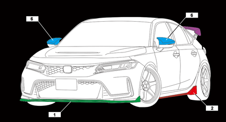 Aimgain - Perfect Body kit (3 pieces) Carbon - Honda - Civic Type R FL5 -  - Rzcrew Garage