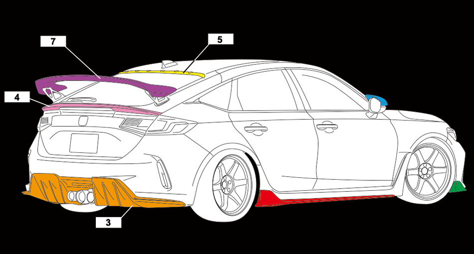Aimgain - Perfect Body kit (7 pieces) Carbon - Honda - Civic Type R FL5 -  - Rzcrew Garage
