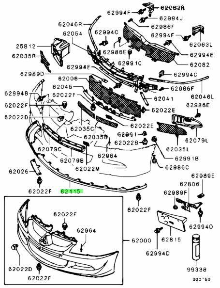 OEM Mitsubishi - PANEL,AIR DAM SKIRT - Mitsubishi - Lancer Evolution IX CT9A Evo 9 - 6512A046HA - Rzcrew Garage