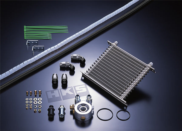 HKS 15 Rows S Type Black Oil Cooler Kit - Universal 200x200x48mm