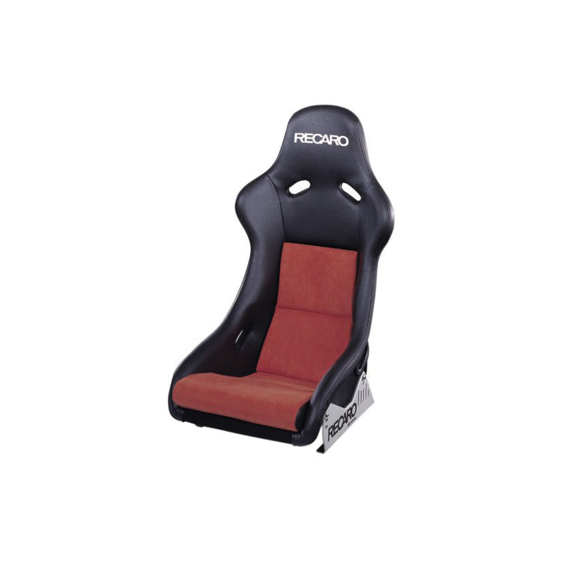 Recaro Pole Position ABE Bucket Seat - Fibreglass Ambla Leather Black/Dinamica Suede Red-070.77.0886 - Rzcrewgarage