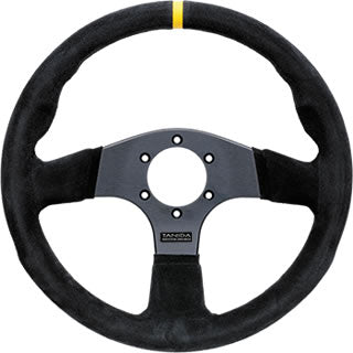 Juran - Racing 350S Steering Wheels - 3 Spokes Suede 350mm - FLAT Dish - 363664 - RZCrewGarage