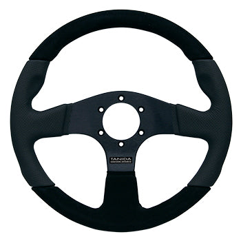 Juran - Racing 330Nero Steering Wheels - 3 Spokes Suede 330mm - FLAT Dish - 363947 - RZCrewGarage