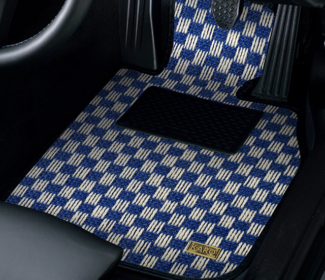 Karo - Sisal Floor Mat Set (Genuine H Hook) - Honda - Accord Euro R CL7 - 1788-Sisal-blue-black