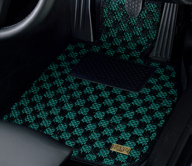 Karo - Sisal Floor Mat Set (Genuine H Hook) - Honda - Accord Euro R CL7 - 1788-Sisal-blue-black