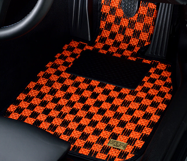 Karo - Sisal Floor Mat Set (Genuine H Hook) - Honda - Accord Euro R CL7 - 1788-Sisal-blue-black
