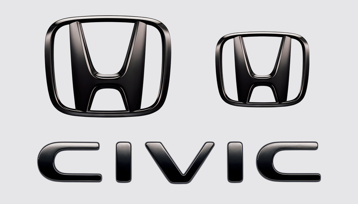 Genuine Honda Parts - Access Black Chrome e:HEV Emblem  - Honda - Civic Hatchback FL1 - 08F02-T50-000 - Rzcrew Garage