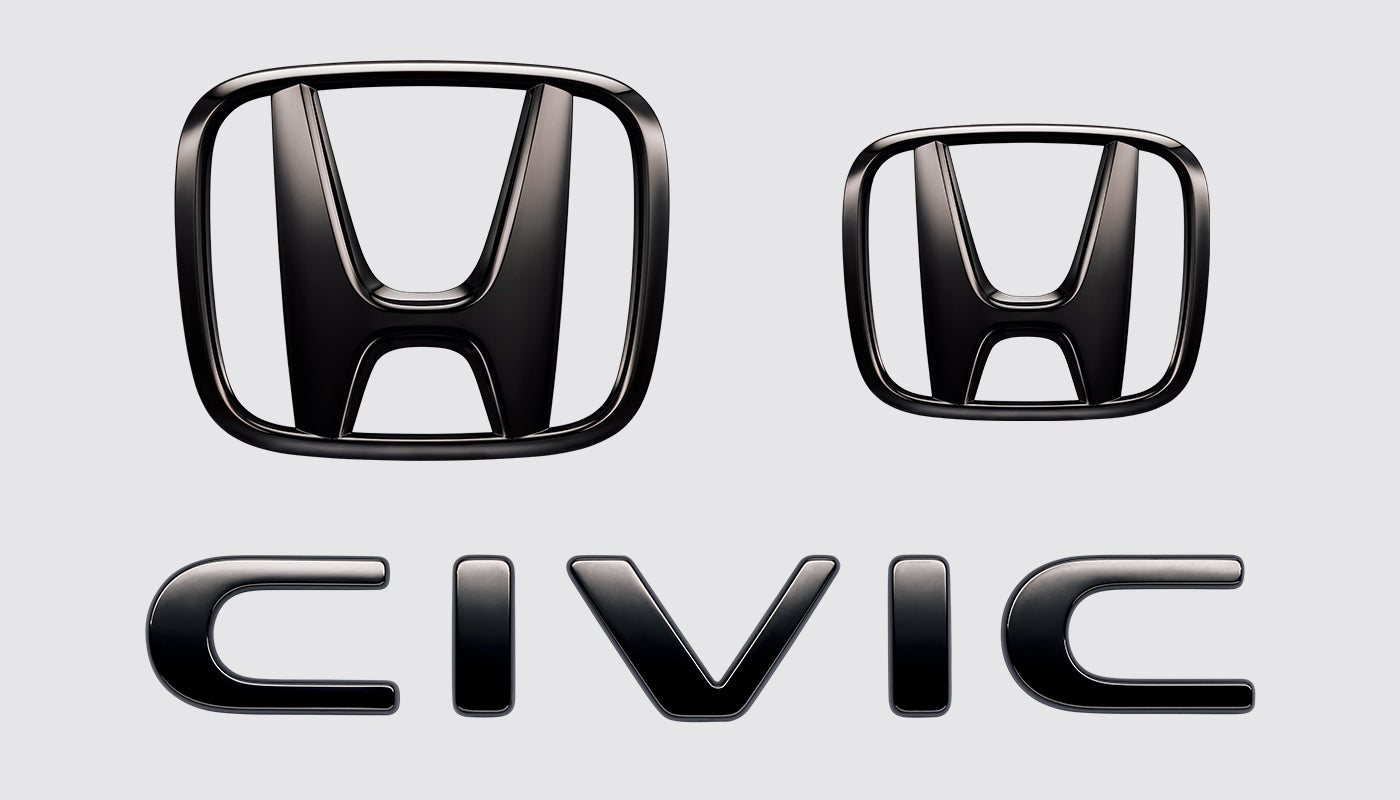 Genuine Honda Parts - Access Black Chrome e:HEV Emblem  - Honda - Civic Hatchback FL1 - 08F02-T50-000 - Rzcrew Garage