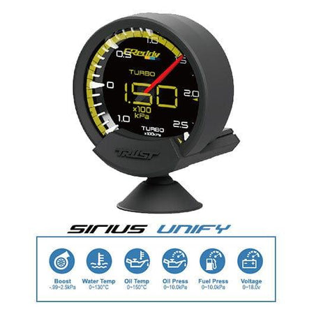 Trust Greddy Sirius Unify Water Temperature Gauge - 74mm - 0-130C-16001741 - RZCrewGarage